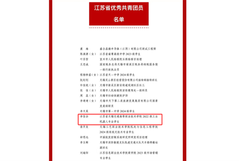 喜報(bào)！我院李信余同學(xué)榮獲“江蘇省優(yōu)秀共青團(tuán)員”稱號