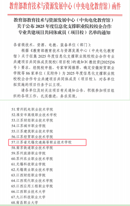 學(xué)院項(xiàng)目入選教育部2025年度信息化支撐職業(yè)院校校企合作專業(yè)共建項(xiàng)目共同體